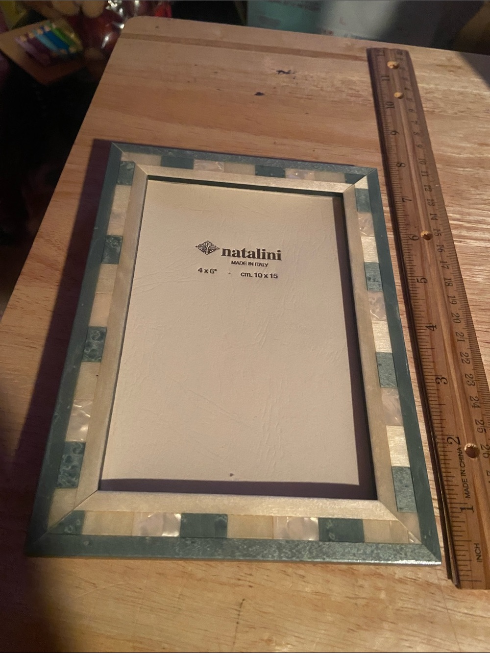 Natalini Mother of Pearl Inlay Frame - Teal & Cream